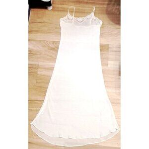 Vintage Maidenform S Ecru Peignoir Set Lingiere Strap Gown Long Sleeve Wrap Robe